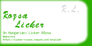 rozsa licker business card